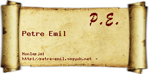 Petre Emil névjegykártya