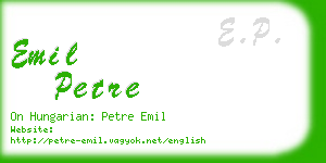 emil petre business card